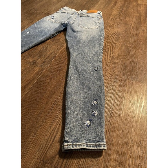 Lucky Brand Women's AVA Mid Rise Cropped Skinny Jeans Embroidered Size 0/25 - Picture 9 of 12